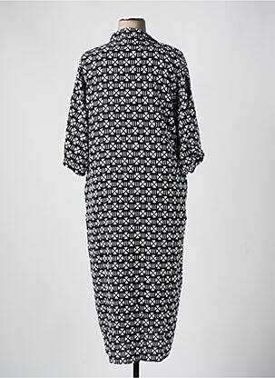 Robe longue imprimé fantaisie manches 3/4 noir GENESIS femme