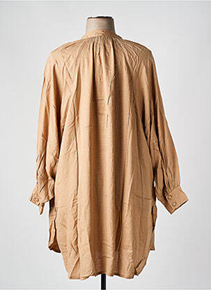 Robe courte coupe fluide manches longues marron GENESIS femme