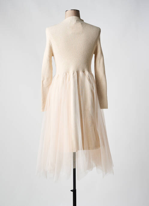 Robe mi-longue manches longues manches longues beige GOA GOA femme
