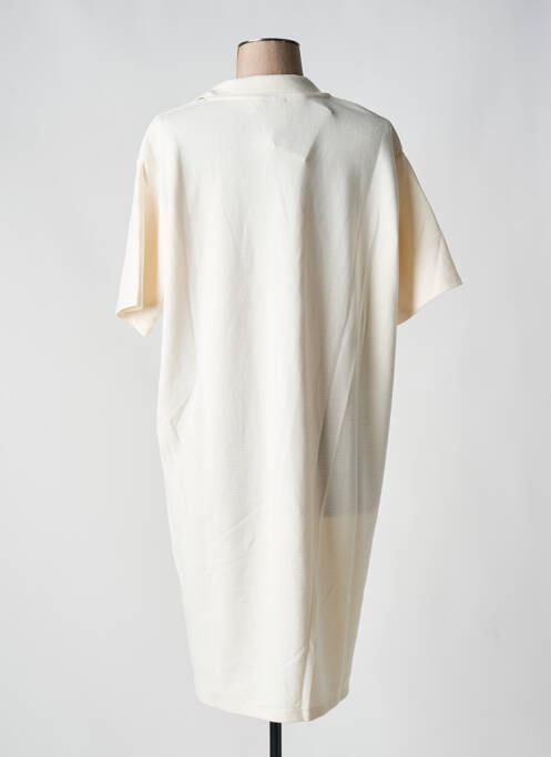 Robe mi-longue manches courtes manches courtes beige ICHI femme