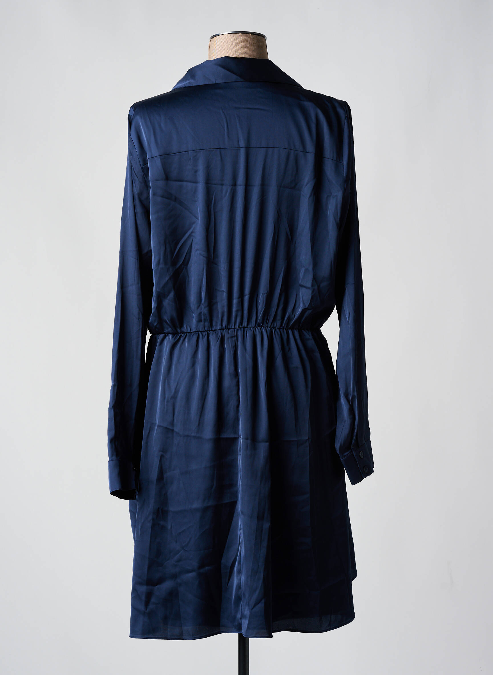 Robe mi-longue manches longues manches longues bleu GUESS femme