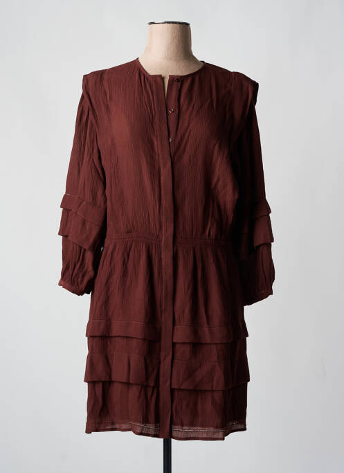 Robe courte manches longues manches longues marron SESSUN femme