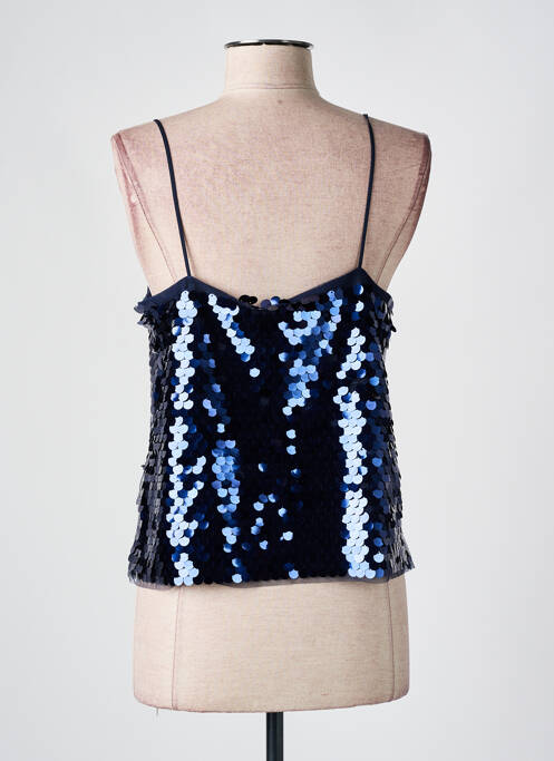 Top col carré fines bretelles bleu ICHI femme