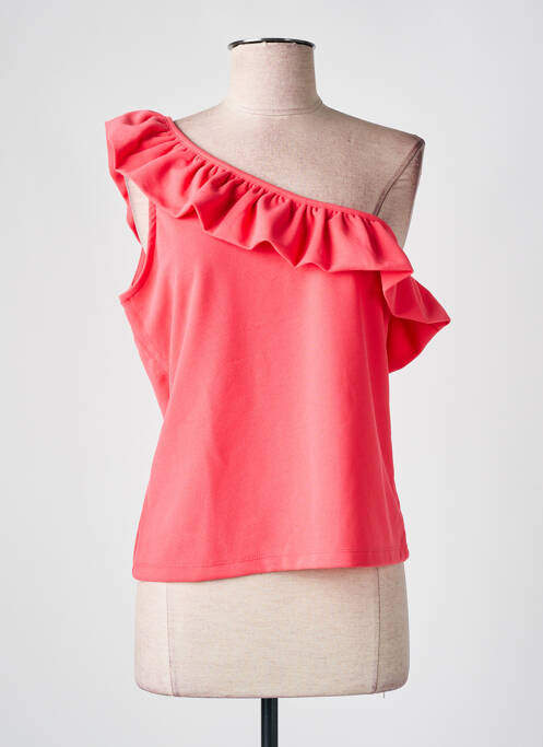 Top stretch sans manche rose ICHI femme