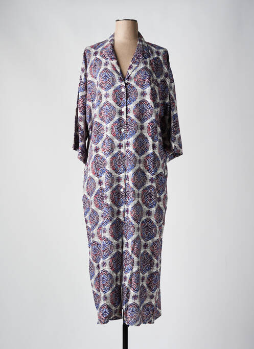 Robe longue imprimé fantaisie manches 3/4 gris GENESIS femme