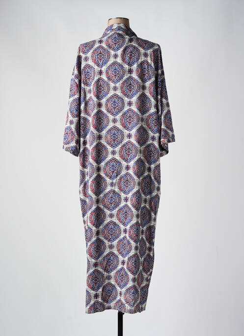 Robe longue imprimé fantaisie manches 3/4 gris GENESIS femme