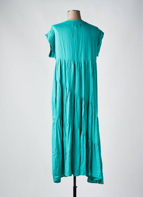 Robe longue manches courtes manches courtes vert GENESIS femme