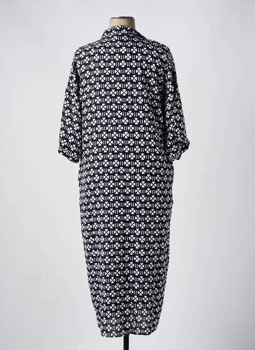 Robe longue imprimé fantaisie manches 3/4 noir GENESIS femme