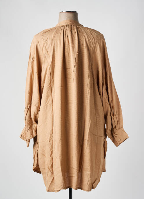 Robe courte manches longues manches longues marron GENESIS femme