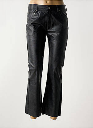 Pantalon droit fermeture zippée sous rabat boutonné taille normale noir PLEASE femme