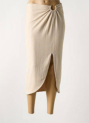 Jupe longue coupe droite beige GUESS femme