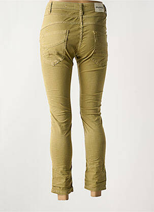 Pantalon slim tissage popeline taille normale vert PLEASE femme