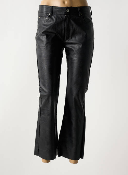 Pantalon droit fermeture zippée sous rabat boutonné taille normale noir PLEASE femme