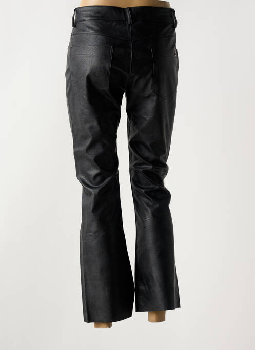 Pantalon droit fermeture zippée sous rabat boutonné taille normale noir PLEASE femme