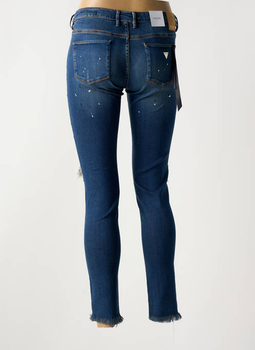 Jeans coupe slim effet usé délavé taille normale bleu GUESS femme