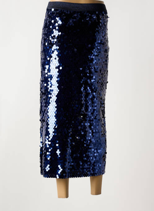 Jupe longue coupe droite bleu ICHI femme
