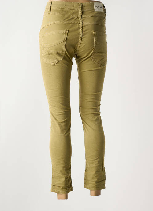 Pantalon slim tissage popeline taille normale vert PLEASE femme