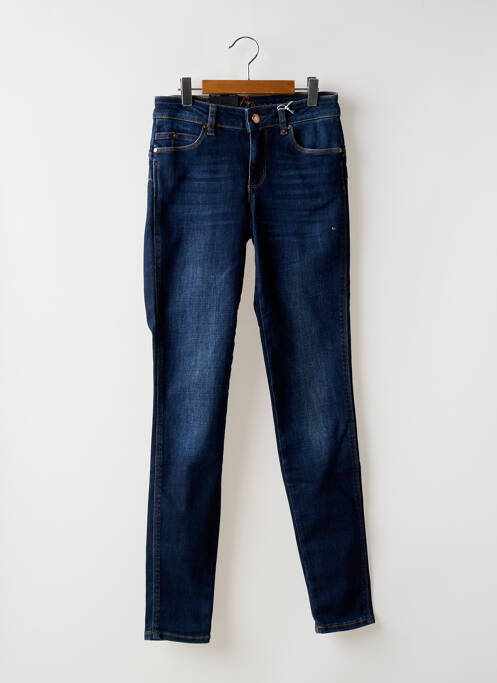 Jeans coupe slim stretch taille normale bleu GUESS femme