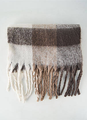 Echarpe imprimé carreaux marron GUESS femme