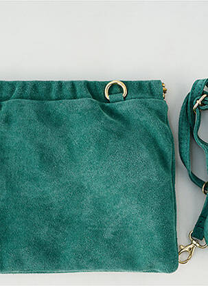 Sac multipoches forme rectangulaire vert CHERRY PARIS femme