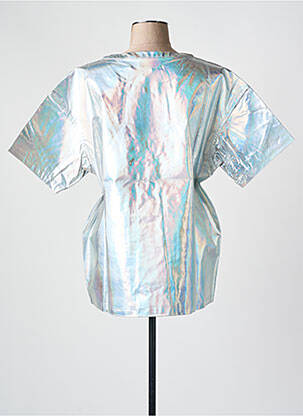 Top stretch manches courtes argent CHROMABLE femme