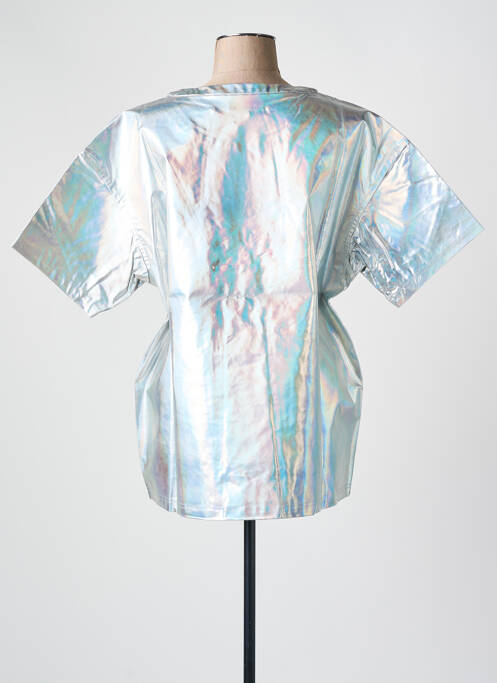 Top stretch manches courtes argent CHROMABLE femme