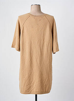 Robe pull coupe droite manches courtes beige NOTSHY femme