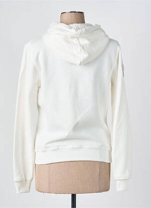 Sweat-shirt à capuche col v manches longues blanc 1921TSHIRT femme