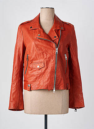 Veste en cuir poches marron IMPERIAL femme