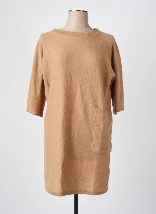 Robe pull col rond manches longues beige NOT SHY femme