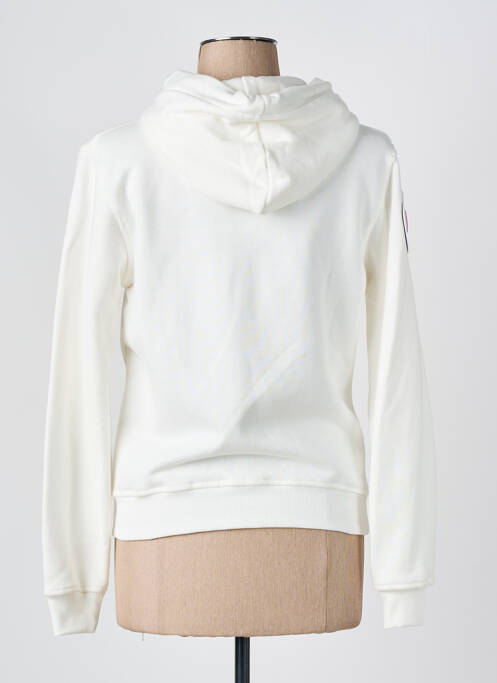 Sweat-shirt à capuche col v manches longues blanc 1921TSHIRT femme