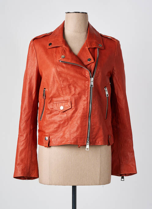 Veste en cuir poches marron IMPERIAL femme