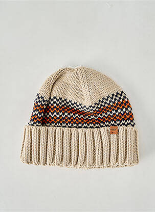 Bonnet imprimé rayures beige BARTS unisexe