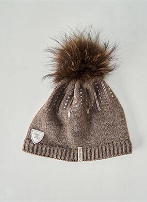 Bonnet maille tricot marron KRISTO femme