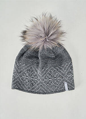 Bonnet fourrure véritable gris KRISTO femme