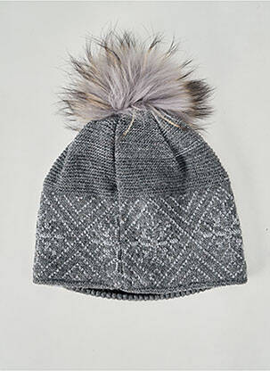 Bonnet fourrure véritable gris KRISTO femme