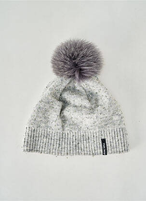 Bonnet fourrure véritable gris POINT NEIGE femme