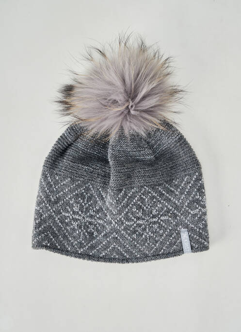 Bonnet fourrure véritable gris KRISTO femme