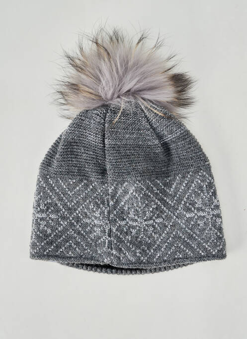Bonnet fourrure véritable gris KRISTO femme
