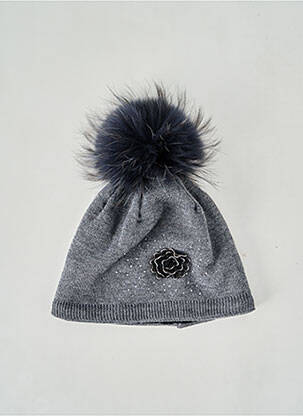 Bonnet gris POINT NEIGE pour femme