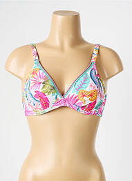 Haut de maillot de bain stretch haut soutien-gorge balconnet blanc ANTIGEL femme
