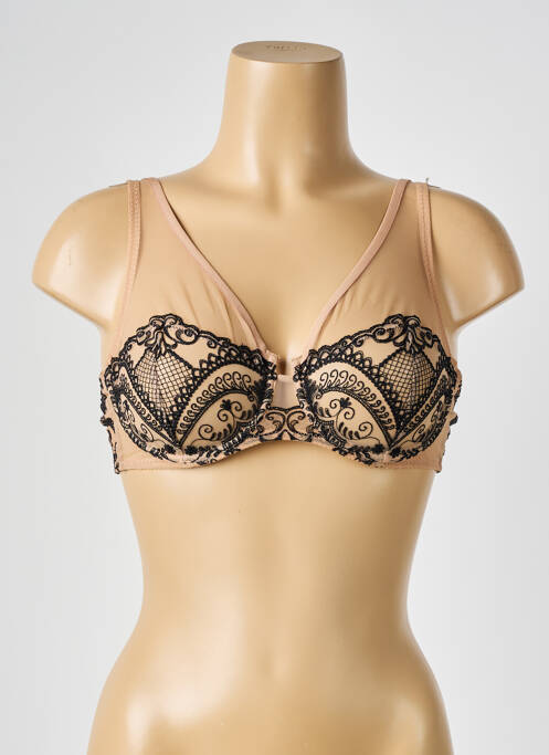Soutien-gorge broderie haut soutien-gorge emboitant beige LOUISA BRACQ femme