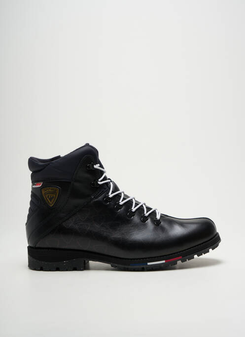 Bottines/boots tissage satiné talon bas noir ROSSIGNOL homme