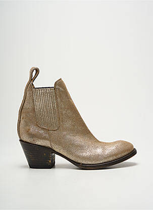 Bottines/boots matière lisse talon de 4 à 6cm or MEXICANA femme