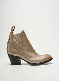 Bottines/boots matière lisse talon de 4 à 6cm or MEXICANA femme
