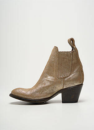 Bottines/boots matière lisse talon de 4 à 6cm or MEXICANA femme