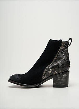 Bottines/boots tissage satiné talon de 4 à 6cm argent MEXICANA femme