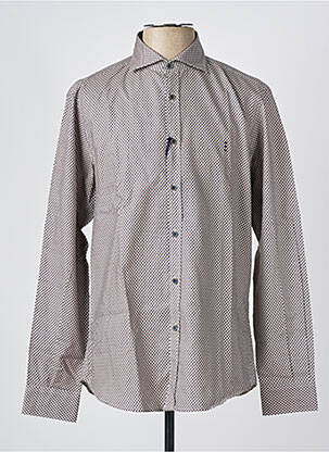 Chemise manches longues imprimé fantaisie marron FLORENTINO homme
