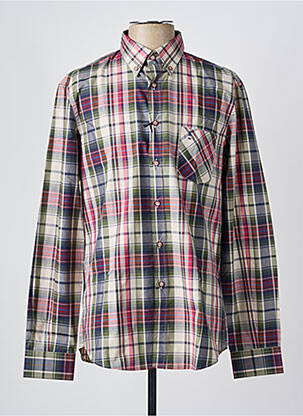 Chemise manches longues imprimé écossais rouge FLORENTINO homme