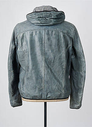 Veste en cuir poches gris MILESTONE homme